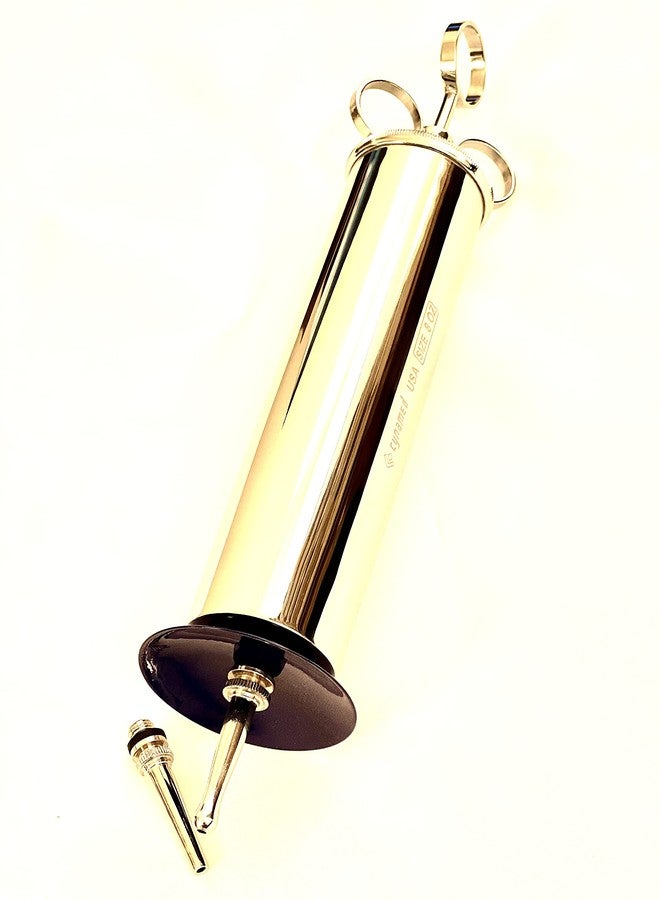 CynaMed Ear Wax Removal Syringe 8 OZ - Brass with Chrome Finish Ideal for Household, EMT, Firefighter, Police, Medical Student - Image 4